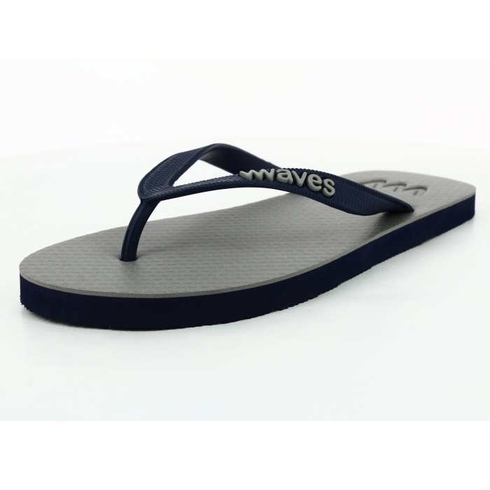 100% Natural Rubber Flip Flop – Grey with Navy Soles