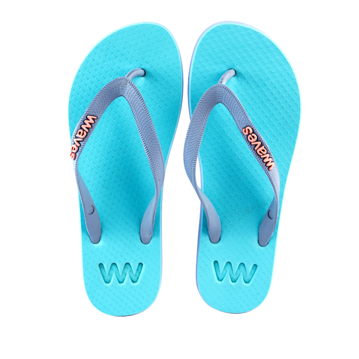 100% Natural Rubber Flip Flop – Blue Two Tone