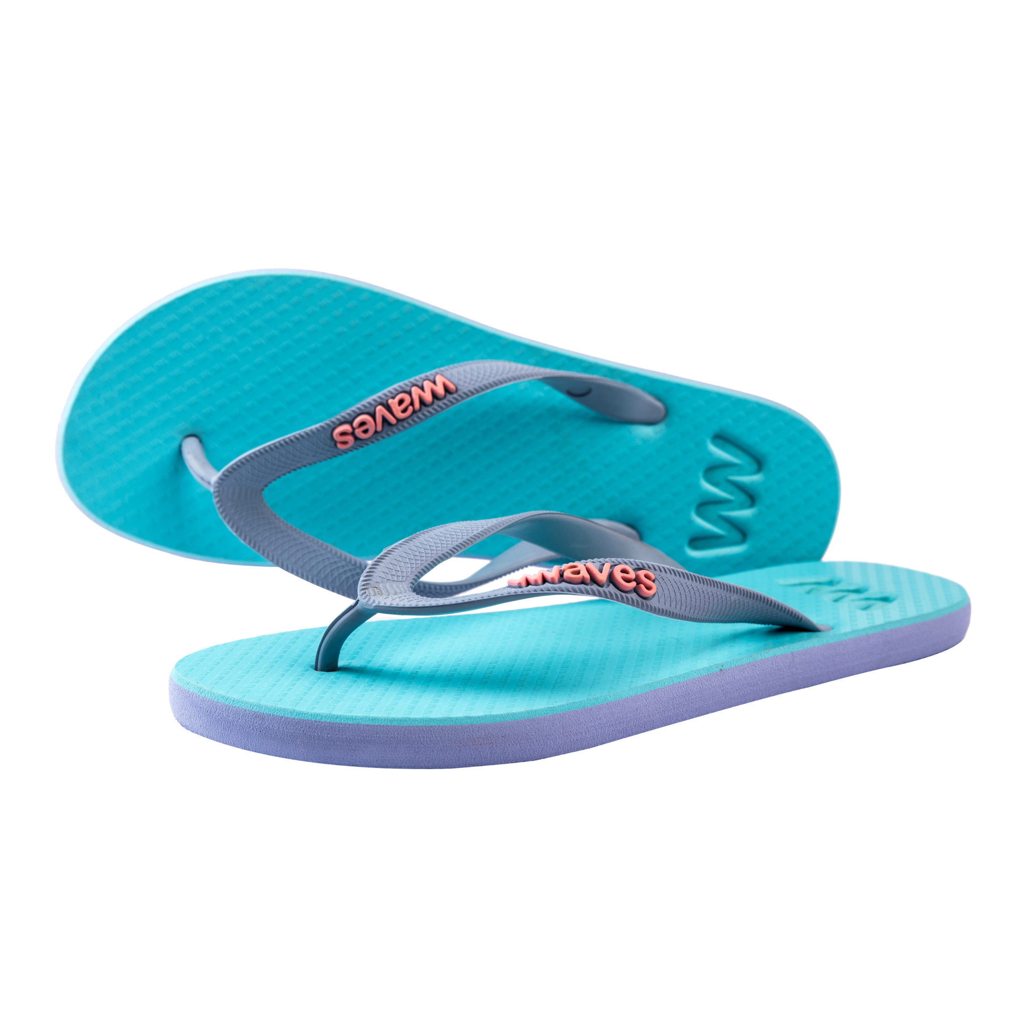 100% natural rubber flip flop – blue two tone - 3
