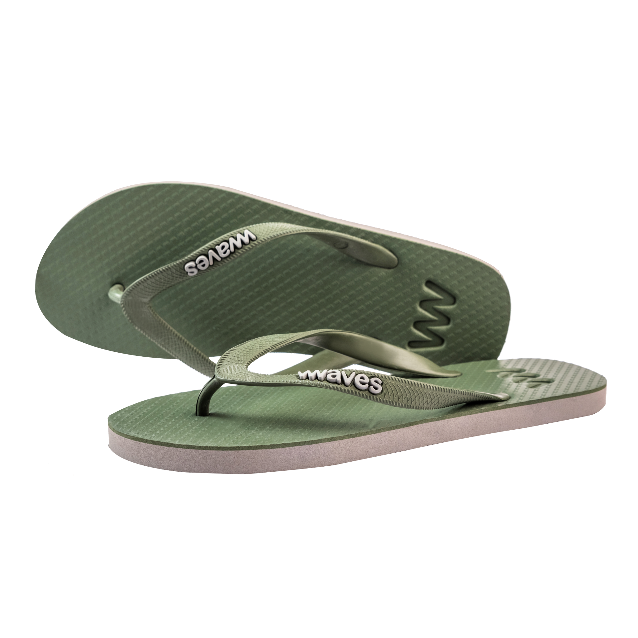 100% natural rubber flip flop – khaki two tone - 5