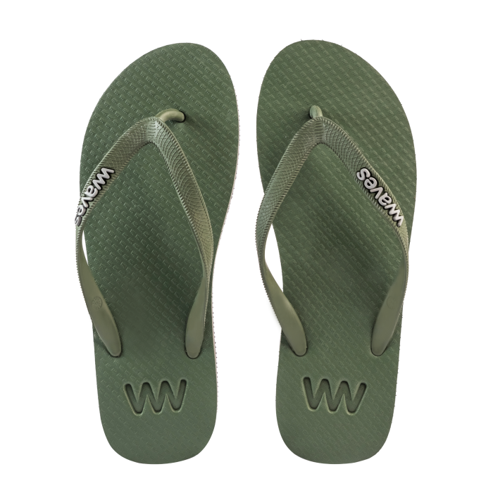 100% Natural Rubber Flip Flop – Khaki Two Tone