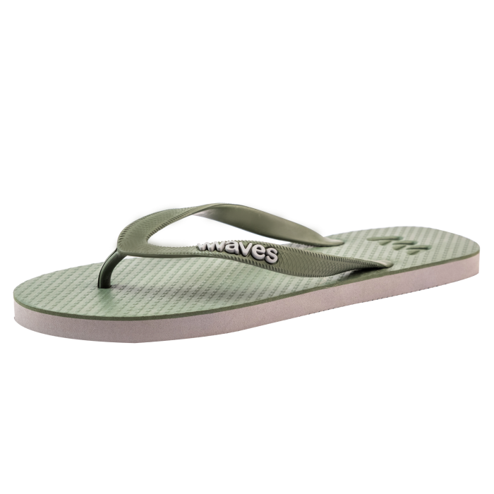 100% Natural Rubber Flip Flop – Khaki Two Tone