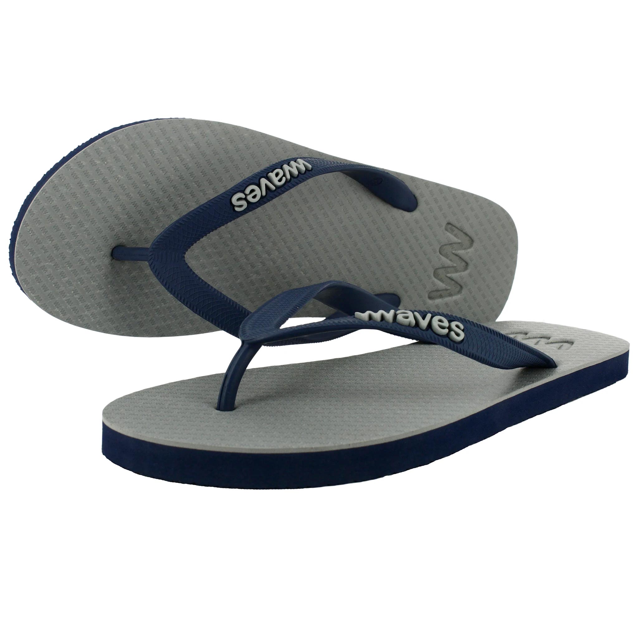 100% natural rubber flip flop – grey with navy soles - 5
