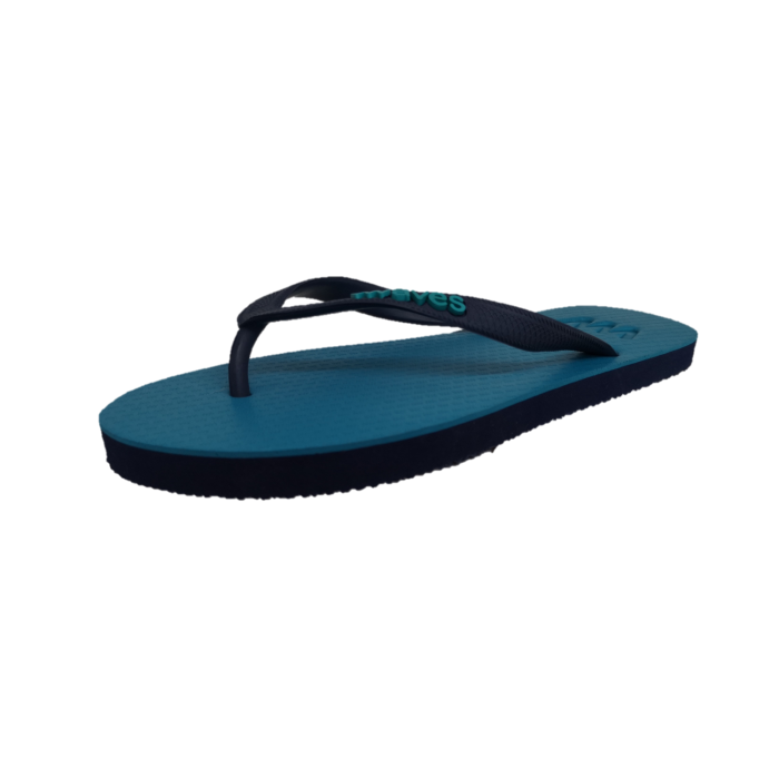 100% Natural Rubber Flip Flop - Turquoise & Navy Two Tone