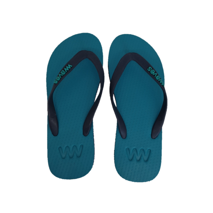 100% Natural Rubber Flip Flop - Turquoise & Navy Two Tone