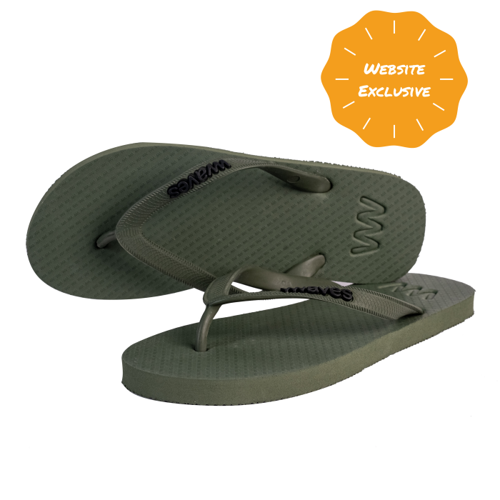 100% Natural Rubber Flip Flop – Khaki