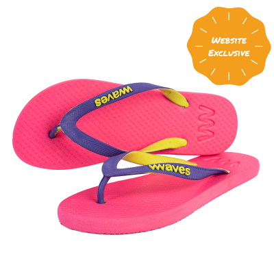 100% Natural Rubber Flip Flop – Pink Tri-Tone