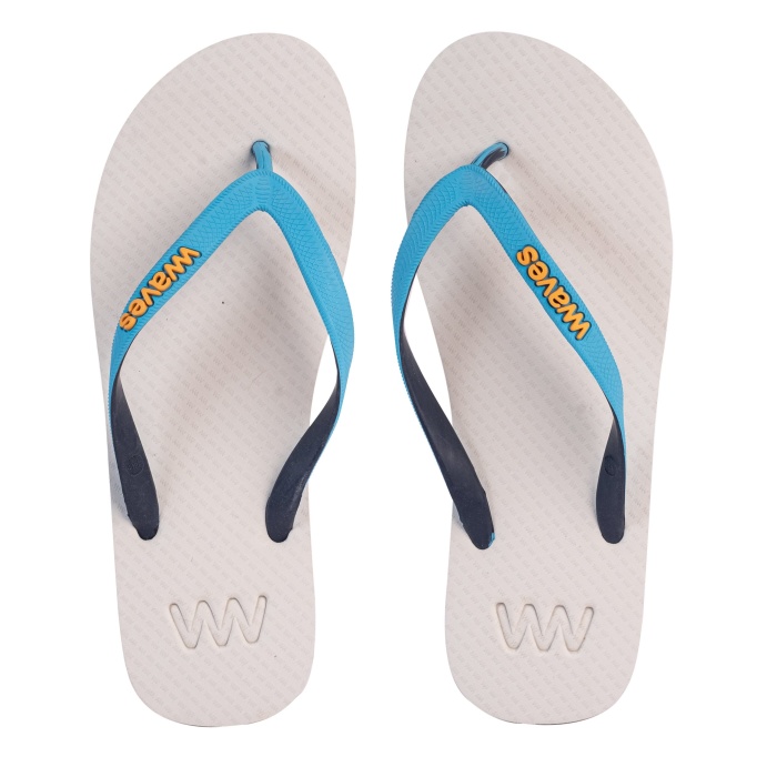 100% Natural Rubber Flip Flop – White Tri Tone **WEBSITE EXCLUSIVE**