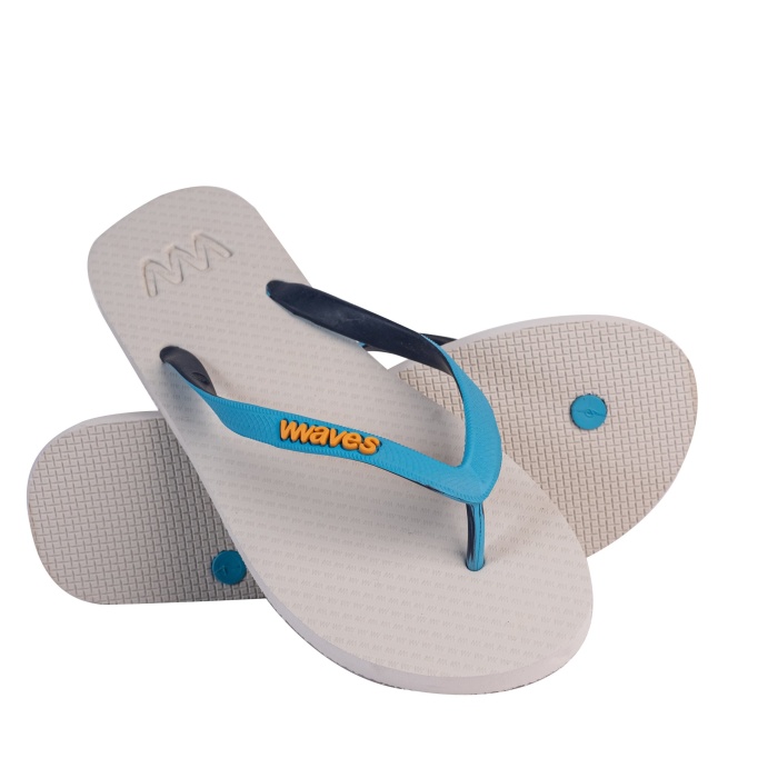 100% Natural Rubber Flip Flop – White Tri Tone **WEBSITE EXCLUSIVE**