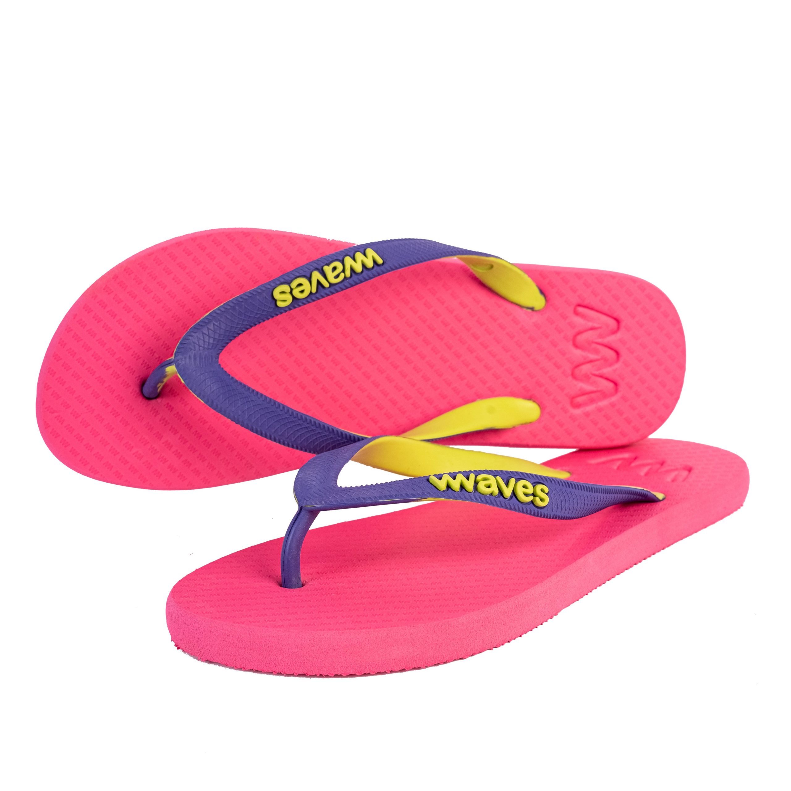 100% natural rubber flip flop – pink tri-tone - 4