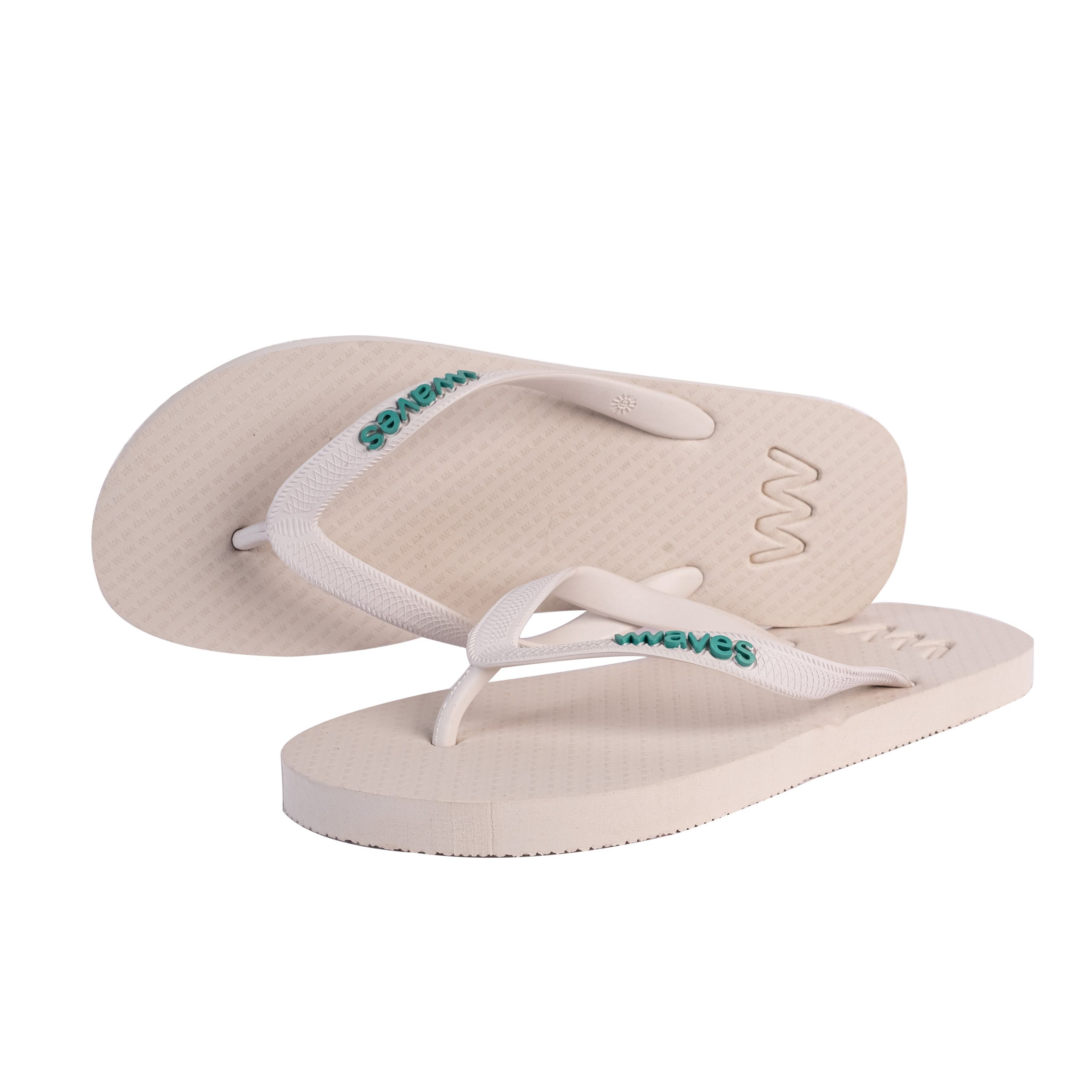 white rubber slip on flip flops