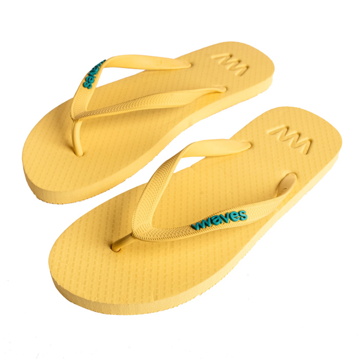 100% Natural Rubber Flip Flop - Yellow