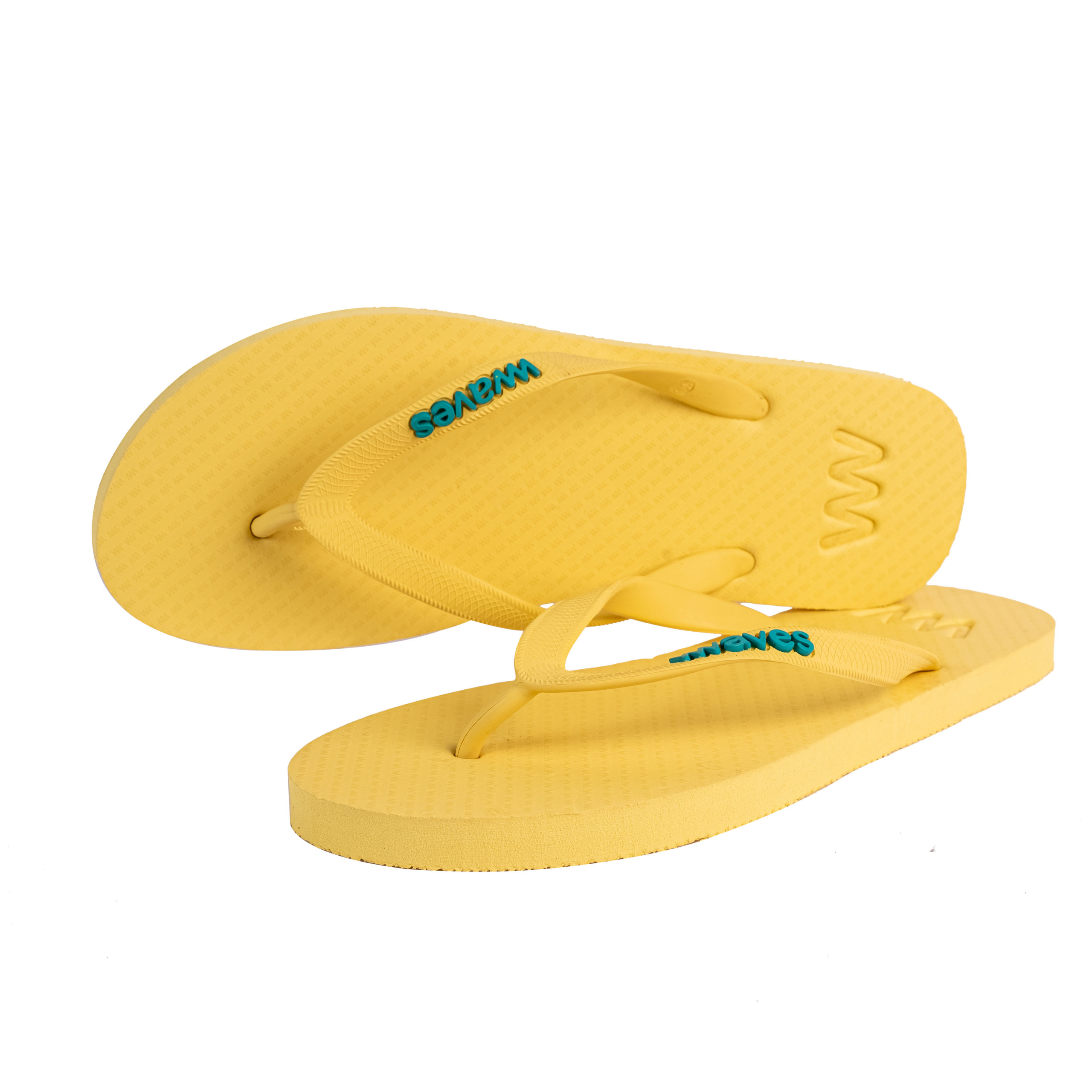 Natural Rubber Flip Flop - Yellow - Waves Flip Flops UK