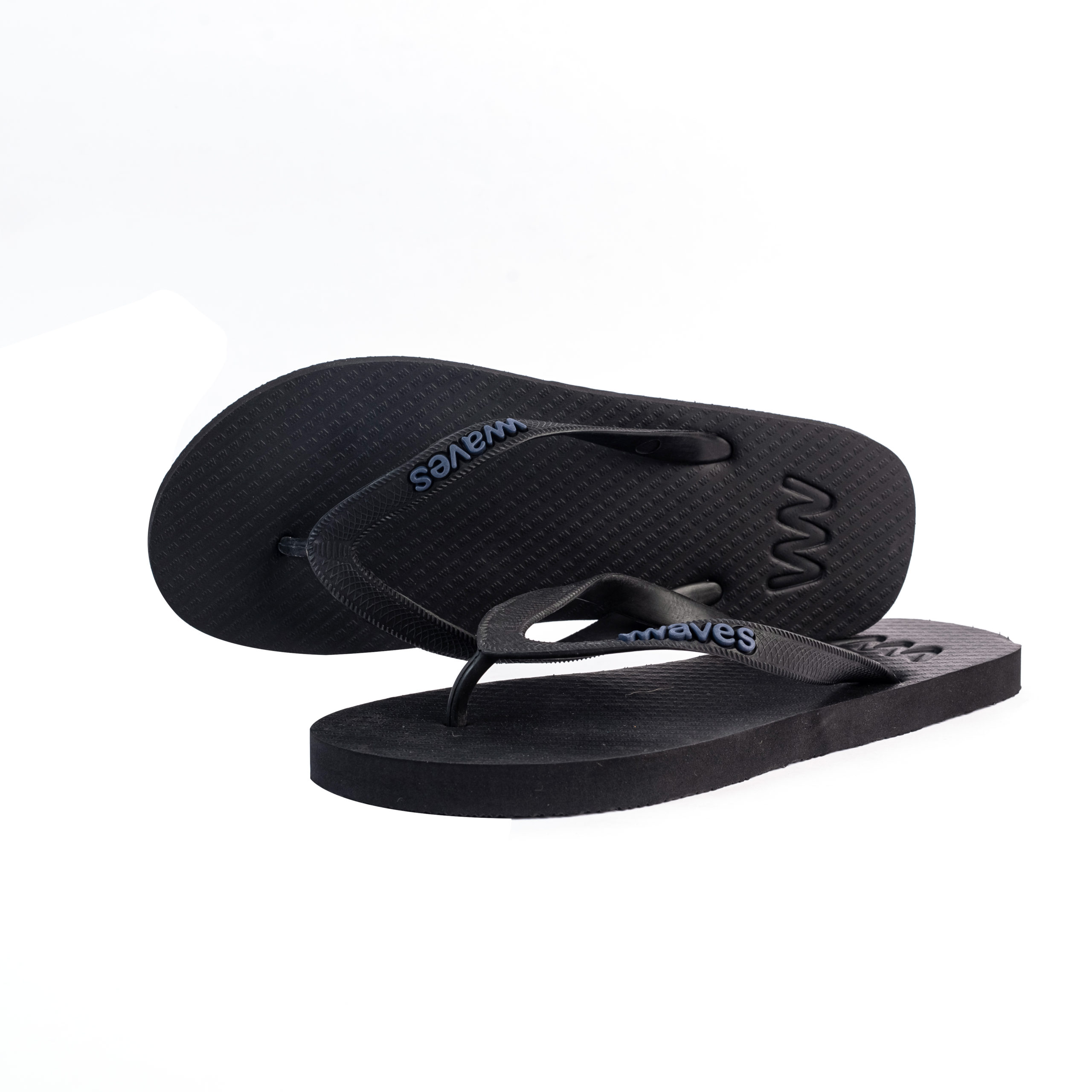 Natural Rubber Flip Flop - Black - Waves Flip Flops UK