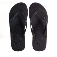 Black rubber shop flip flops