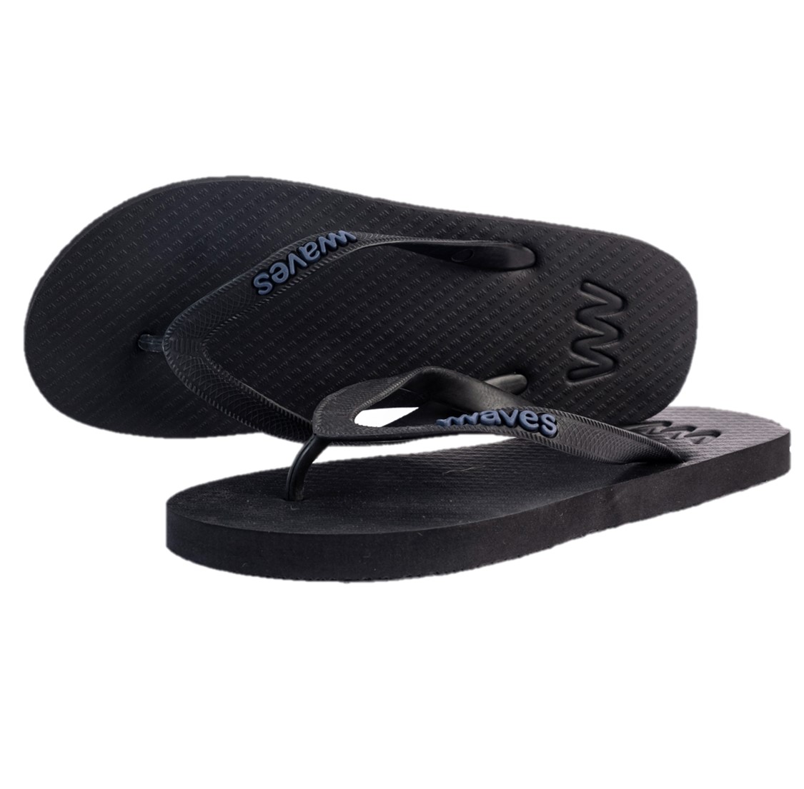 Natural Rubber Flip Flop - Black - Waves Flip Flops UK