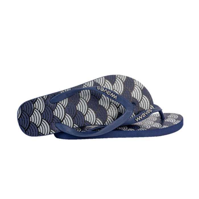 Natural Rubber Flip Flop – Navy Seashells - Image 3