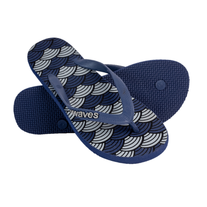 Natural Rubber Flip Flop – Navy Seashells - Image 4