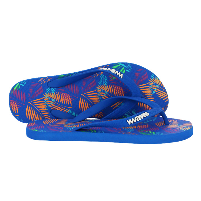 Natural Rubber Flip Flop – Royal Blue with Palm Print - Image 4