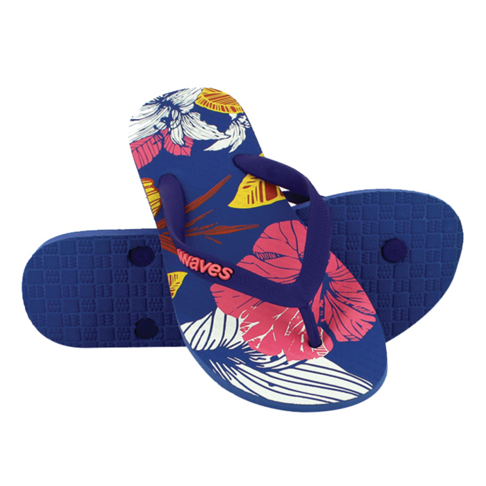 Natural Rubber Flip Flop – Floral Navy Print - Image 2