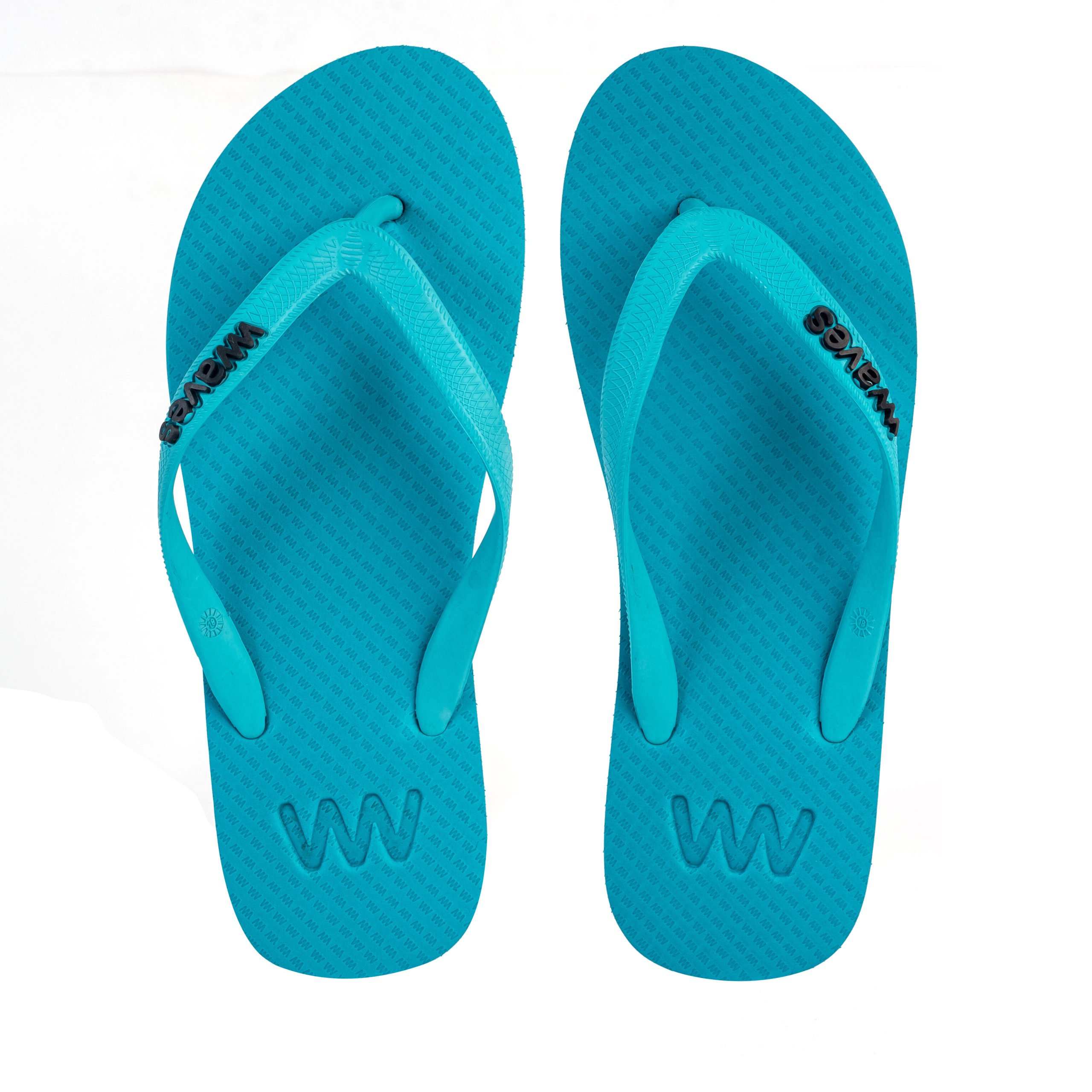 Women's Turquoise Flip Flops, 100% Natural Rubber