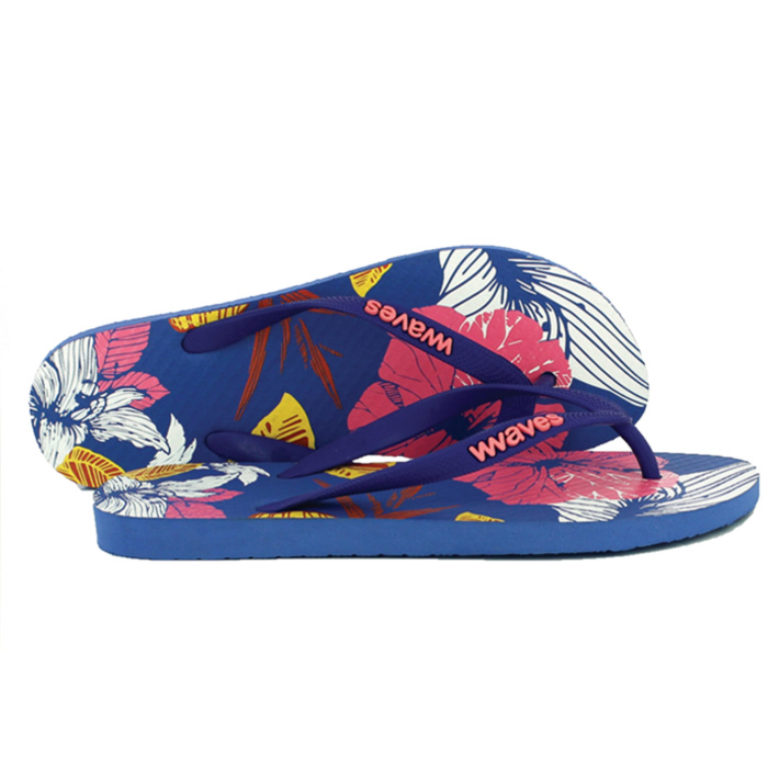 Natural Rubber Flip Flop – Floral Navy Print - Image 4