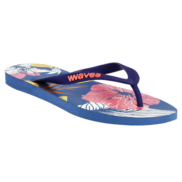 Natural Rubber Flip Flop – Floral Navy Print - Image 3