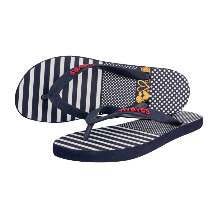 Natural Rubber Flip Flop – Black & White Graphic Print